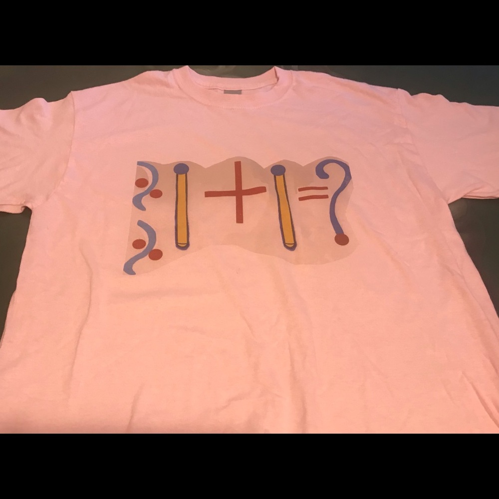 Fashion Pink 1+1=? Shirt, 100% cotton, handmade, good quality